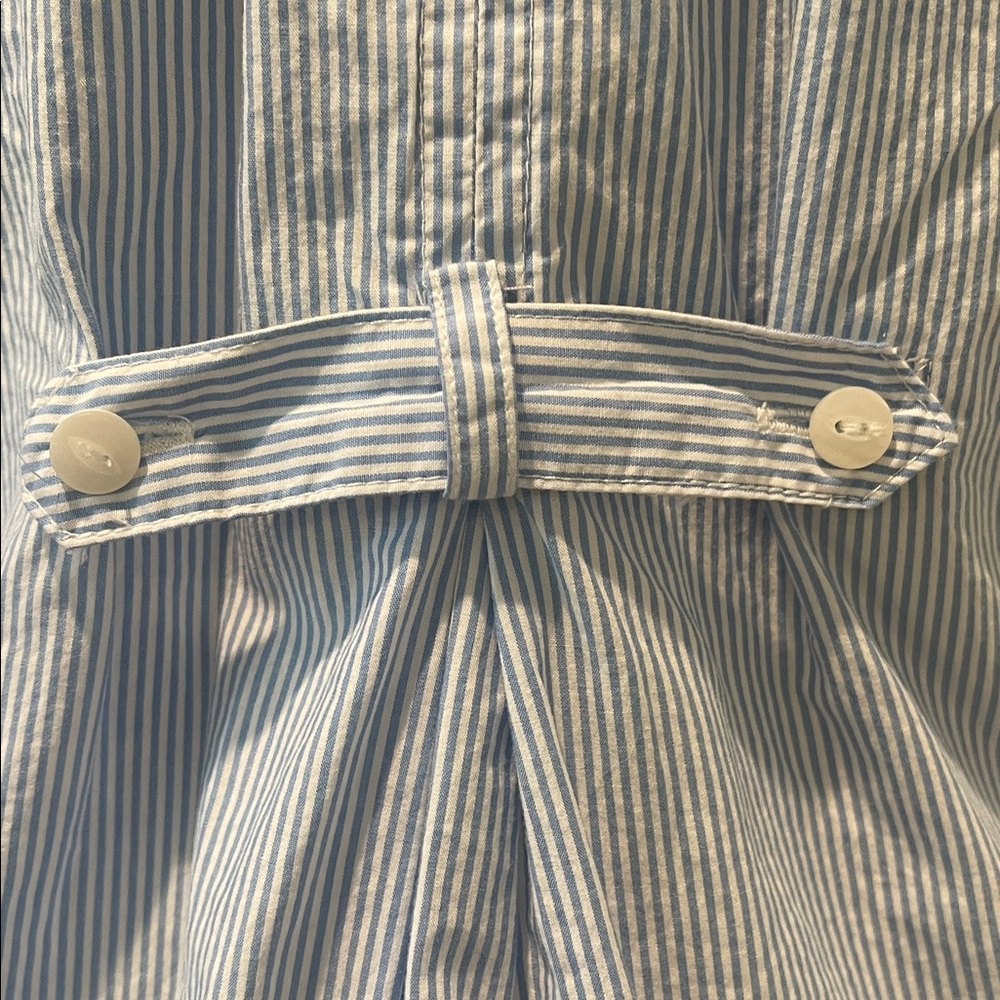 Anthropology Odille Light Blue Striped Button Down Shirt Cottagecore Size 4 - Picture 4 of 7